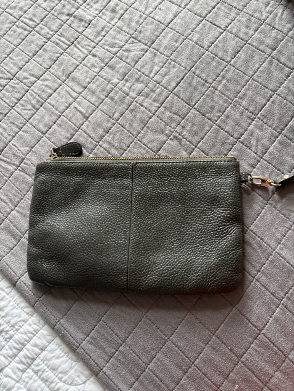 Hbutler Classic Pebbled Leather Wristlet - Dark Gray excellent condition